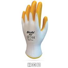 Beybi Nitril Poly Pn7 10 Beden Beyaz Sarı  Eldiven 12Li Paket(Beybi Nitril Poly  Pn7) - 1