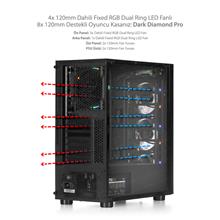 Dark Diamond Pro 4X12Cm Fan, 1X Usb3.0, 2X Usb2.0 Full Akrilik Oyuncu Kasası (Psu Yok)(O Atx Dark Dkchdıamondp) - 2