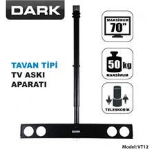Dark Vt12 37"- 70" Tavan Tipi Hareketli, Yükseklik Ayarlı Tv Askı Aparatı (Lcd A Dark Vt12) - 1