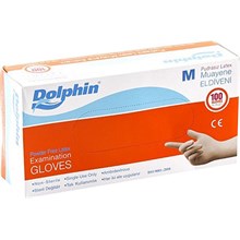 Dolphin Muayene Latex Pudrasız Medium 100Lü Eldiven(Dolphin Muapudrasız M) - 1