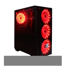 Elba 5507 Gamer Cam Panel Kırmızı Led Fan Atx Gaming Oyuncu Kasası(O Atx Elba 5507) - 1