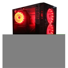 Elba 5512 Gamer Cam Panel Kırmızı Led Fan Atx Gaming Oyuncu Kasası(O Atx Elba 5512) - 1