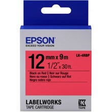 Epson Lk-4Rbp Pastel Siyah Üzeri Kırmızı 12Mm 9Metre Etiket(Epson Lk-4Rbp) - 1