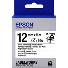 Epson Lk-4Wbq Iron Siyah Üzeri Beyaz 12Mm 9Metre Etiket(Epson Lk-4Wbq) - 1