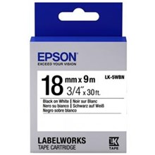 Epson Lk-5Wbn Standart Siyah Üzeri Beyaz 18Mm 9Metre Etiket(Epson Lk-5Wbn) - 1