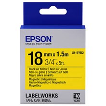 Epson Lk-5Yb2 Mıknatıslı Siyah Üzeri Sarı 18Mm 1,5Metre Etiket(Epson Lk-5Yb2) - 1
