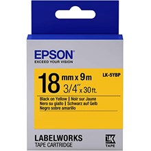 Epson Lk-5Ybp Pastel Sarı Üzeri Siyah 18Mm 9Metre Etiket(Epson Lk-5Ybp) - 1