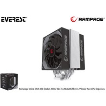 Everest Rampage Chıll-420 Socket Am4-2011 - 120X120X25Mm 2- Sessiz Fan Cpu Soğutucu(100.F Everest Chıll-420) - 1