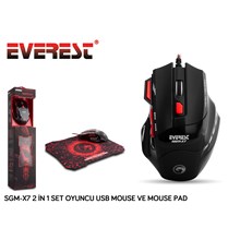 Everest Sgm-X7 Usb Siyah Kablolu Gaming Mouse(Mou Ever Sgm-X7) - 1