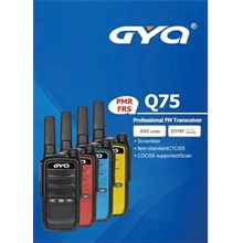 Gyq Q75 Pmr El Telsizi 15 Km Mesafeli Siyah-Mavi- Sarı -Kırmızı Tekli Paket(Tels.Gyq Q75  Telsiz) - 1