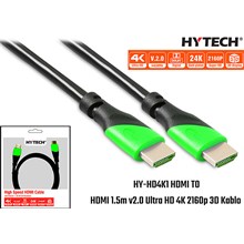 Hytech Hy-Hd4K1 Hdmi To Hdmi 1.5M V2.0 Ultra Hd 4K 2160P 3D Kablo(Kablo Hdmı Hy-Hd4K1) - 1