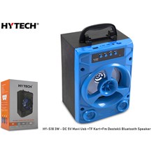 Hytech Hy-S18 3W - Dc 5V Mavi Usb +Tf Kart+Fm Dest(Spk Hytech Hy-S18 Mavi) - 1