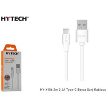 Hytech Hy-X106 2M 2.4A Type-C Beyaz Şarj Kablosu(Tel Kş Hytech Hy-X106) - 1