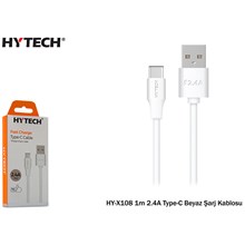 Hytech Hy-X108 1M 2.4A Type-C Beyaz Şarj Kablosu(Tel Kş Hytech Hy-X108 Be) - 1