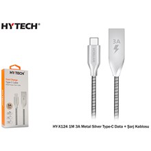 Hytech Hy-X124 1M 3A Metal Silver Type-C Data(Tel Kş Hytech Hy-X124) - 1