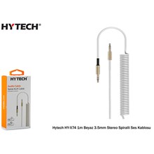 Hytech Hy-X74 1M Beyaz 3.5Mm Stereo Spiralli Ses Kablosu(Kablo Str Hy-X74 Beyaz) - 1