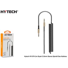 Hytech Hy-X74 1M Siyah 3.5Mm Stereo Spiralli Ses Kablosu(Kablo Str Hy-X74 Siyah) - 1