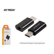 Hytech Hy-Xo23 Siyah Plastik Typec To 3.5 Jack+Typec Çevirici(Kablo Ç Hytech Hy-Xo23) - 1