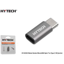 Hytech Hy-Xo30 Gümüş Metal Gövde Microusb 5Pin F To Type C M Çevirici(Kablo Ç Hytech Hy-Xo30) - 1