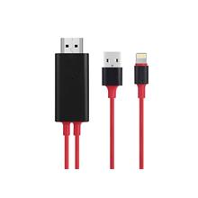 Hytech Hy-Xo52 Kırmızı-Siyah Lightning To Hdmı + Usb 2M Mobil Telefon Uyumlu Kablo(Kablo Ç Hytech Hy-Xo52) - 1