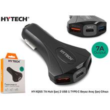 Hytech Hy-Xq55 7A Hızlı Şarj 2 Usb 1 Type-C Siyah (Tel Kş Hy-Xq55 Siyah) - 1