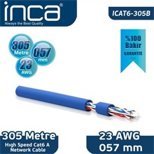 Inca Cat6 23 Awg 57Mm  Yüzde 99,5 Bakır Kablo 305Mt(Kablo Cat6 Inc Icat-305B) - 1