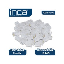 Inca Cat6 Rj-45 Plastik 100Lü Konnektör(Kablo Kon Inca P100) - 1