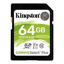 Kingston Sds2 64 Gb Sdhc Canvas Select Plus 100R C10 Uhs-I U1 V10 Sd Hafıza Kartı(Blk Sd 64Gb Sds2-64Gb) - 1