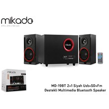 Mikado Md-19Bt 2+1 Usb+Sd+Fm Destekli Multimedia Siyah(Spk Mıkado Md-19Bt) - 1