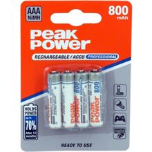 Peak Power Aaa Boy İnce Kalem Pil Şarjlı 800Mah 4Lü Paket  80Aaahcmtk(Pil Peak 80Aaahcmtk 4Lü) - 1