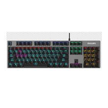 Philips Spk8404 Siyah-Gümüş Rainbow Aydınlatmalı Blue Switch Mekanik Gaming Oyuncu Klavyesi(Kl Phılıps Spk8404) - 1