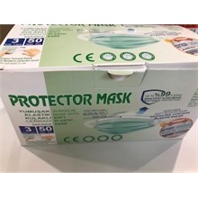 Protector 50Li Yeşil Geniş Lastikli Meltblow Cerrahi Maske(Maske Protector 50Li Gen) - 1