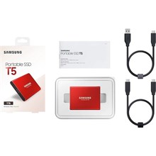 Samsung 1Tb T5 Usb 3.1 Okuma 540Mb-Yazma 540Mb Mu-Pa1T0R-Ww - Kırmızı Taşınabilir Harici Ssd(Oem Hd 1,8" 1Tb S T5 Mu.) - 2