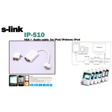 S-Link Ip-510 Ipad To Vga Ve Audio Adaptör(Tel Kş S-Link Ip-510) - 1