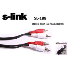 S-Link Sl-188 2Rca-2Rca 5Mt Stereo Kablo(Kablo Str S-Link Sl-188) - 1