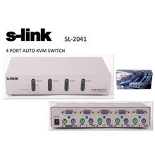 S-Link Sl-2041 4Pc-1Mn Vga+Ps-2 Otomatik Kvm Switch(Data Kvm S-Link Sl-2041) - 1