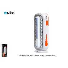 S-Link Sl-3656 Turuncu 4.3V 1600Mah (Tüp İçi 15 Smd) 20 Smd Ledli Işıldak(Işıldak S-Lınk Sl-3656 T) - 1
