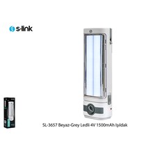 S-Link Sl-3657 Beyaz-Grey 4V 1500Mah 1+36 Ledli Işıldak(Işıldak S-Lınk Sl-3657 B) - 1