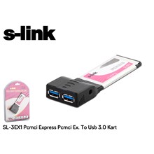 S-Link Sl-3Ex1 2 Port Usb 3.0 Pcmcı Express Kart(Oem Pcı S-Link Sl-3Ex1) - 1