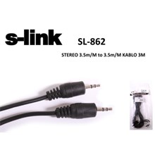 S-Link Sl-862 3.5Mm Stereo To Stereo 3Mt Kablo(Kablo Str S-Link Sl-862) - 1