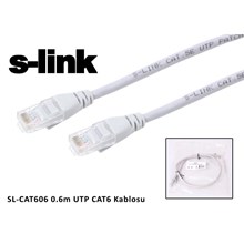 S-Link Sl-Cat606 Cat6 0.60Mt Gri Utp Patch Kablo(Kablo Cat6 S-Link 0.60Cm) - 1
