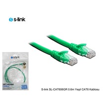 S-Link Sl-Cat606Gr 0.6M Yeşil Cat6 Kablosu(Kablo Cat6 Sl-Cat606Gr) - 1