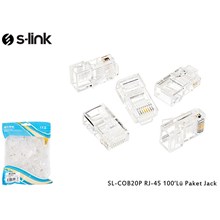 S-Link Sl-Cob20P Rj-45 100 Lü Paket Jack Utp (Yeni Nesil)(Kablo Kon Cat6 Cob20) - 1