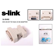S-Link Sl-Dvı02 Dvı 24+5 Dişi To Vga Erkek Dönüştürücü(Kablo Ç S-Link Sl-Dvı02) - 1