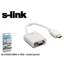 S-Link Sl-Hvs12 Hdmı Erkek To Vga Dişi + Audio Çevirici(Kablo Ç S-Link Sl-Hvs12) - 1