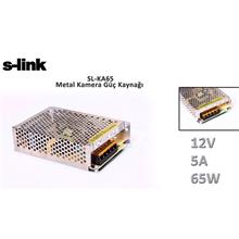 S-Link Sl-Ka65 12V 5A 65W Metal Kamera Güç Kaynağı(101.Adp S-Link Sl-Ka65) - 1