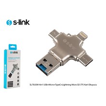 S-Link Sl-Ta35M 4İn1 Usb+Micro+Typec+Lightning Micro Sd (Tf) Kart Okuyucu(Kablo Ç S-Lınk Sl-Ta35M) - 1