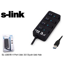 S-Link Sl-U307B Siyah 4 Port 3.0 Usb Çoklayıcı(Usb Hub S-Link Sl-U307B) - 1