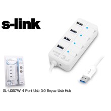 S-Link Sl-U307W Beyaz 4 Port 3.0 Usb Çoklayıcı(Usb Hub S-Link Sl-U307W) - 1