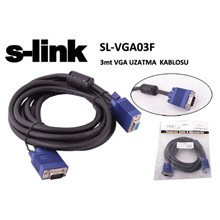 S-Link Sl-Vga03F 3Mt E-D Ekran Kartı Vga Uzatma(Kablo Vga Sl-Vga03F 3Mt) - 1